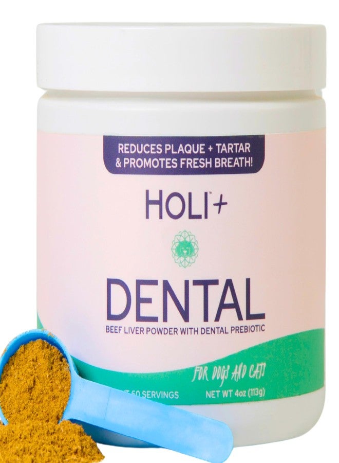 HOLI Dental Powder for Dogs – Prebiotic Plaque & Tartar Remover with Protektin44 – Fresh Breath & Gum Health Support – with All Natural, Beef Liver Topper - Image 1